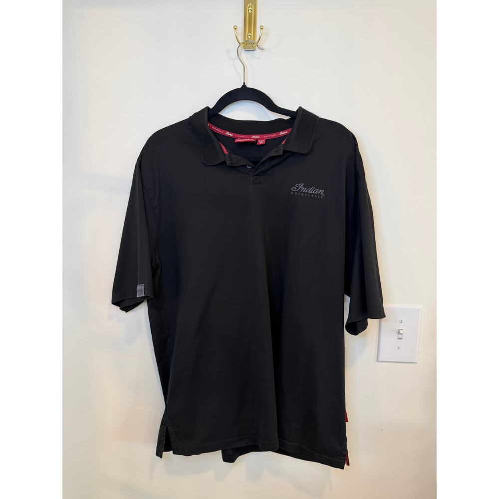 Indian Motorcycle Black Polo Shirt Men’s Size Large Logo Classic Fit